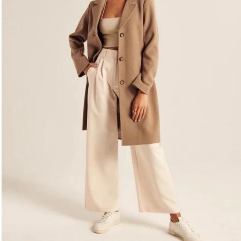 Abercrombie and Fitch wool dad coat tan size small